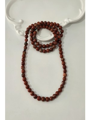 c-bhadu naturel Sertifikalı 99 Lu Ateş Opal (Kırmızı Jasper ) Doğaltaş Kolye, Bileklik, Tespih