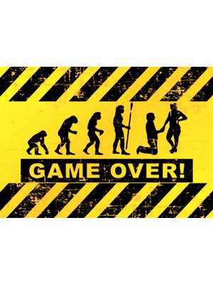 Lucena Game Over Oyuncu Ahşap Mdf Tablo Duvar Dekoru Eskitme Gamer Genç Odası Oyun Alanı Tablo