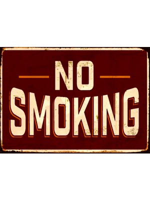 Lucena Sigara Içilmez No Smoking Ahşap Mdf Tablo Duvar Dekoru Retro Eskitme Dekoratif Tablo