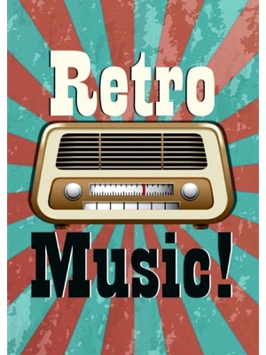 Lucena Retro Music Radyo Temalı Ahşap Mdf Tablo Duvar Dekoru Eskitme Dekoratif Tablo
