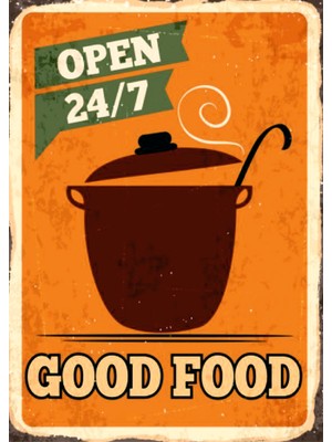 Lucena Good Food Ahşap Mdf Tablo Duvar Dekoru Eskitme Mutfak Cafe Lokanta Restoran Yemek Tablo