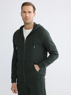 Lc Waikiki Yeni Sezon Standart Kalıp Kapüşonlu Erkek Fermuarlı Sweatshirt