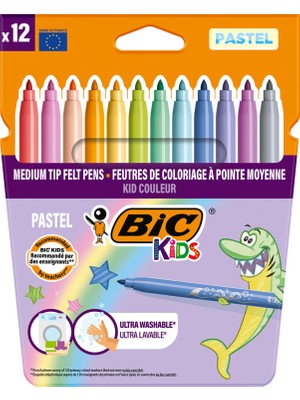 Bic Bıc Kid Couleur Keçeli Kalem Pastel Renkler 12'li