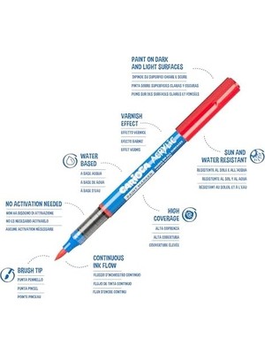 Akrilik Paint Marker Su Bazli Fırça Uçlu 5'li