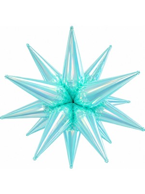Bkmc Party 22 Inç Holografik 3D Kutup Yıldız Folyo Balon Neon (Renk) Parti Süsü Helyum Uyumlu 56 cm