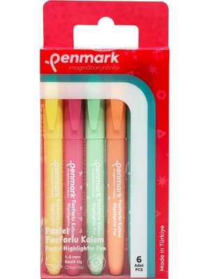 Bg Store Penmark Kalem Tipi Fosforlu Kalem 6'lı Bristol Pastel