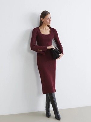 Lc Waikiki Yeni Sezon Kare Yaka Bodycon Triko Elbise