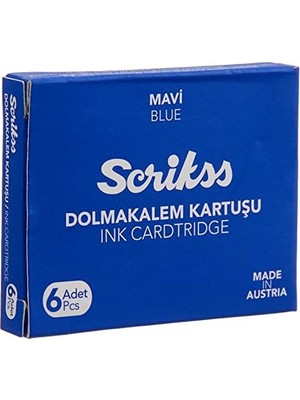 Peri Store Kartuş Dolma Kalem Kartuşu 6'lı Paket Mavi