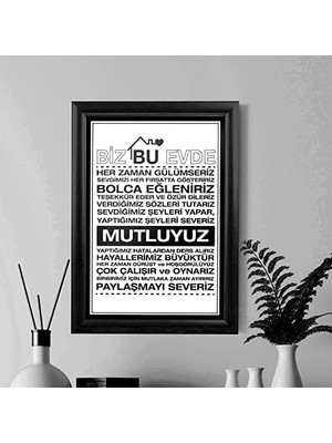 Ailenize Özel Dekoratif Ev Hediyesi Baskılı Çerçeve 24X33X1 cm