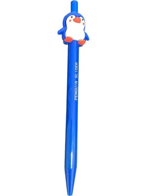 Belirtilmemiş Penguin Slider Figürlü Kurşun Kalem - Mavi Sevimli Penguen Tasarımlı Yazı Kalemi
