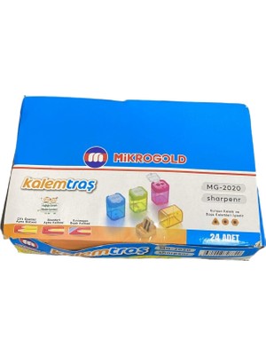 Mikrogold Kalemtraş MG-2020 Çift Özelliki Açma Sistemli Renkli Kalemtıraş 24'lü Kutu