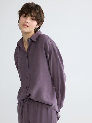 Lc Waikiki Yeni Sezon Oversize Modal Karışımlı Kadın Gömlek