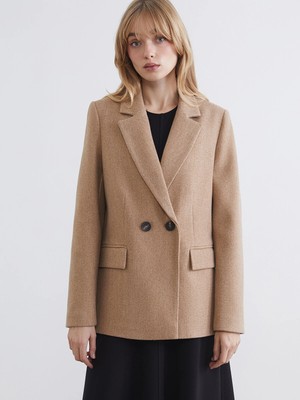 Lc Waikiki Yeni Sezon Kruvaze Yaka Kadın Kaşe Blazer Ceket