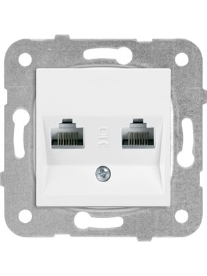 Peri Store Beyaz Iki̇li̇ Data CAT5E Mekani̇zma+Düğme/kapak