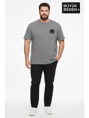Superlife Erkek Büyük Beden N Baskılı 3xl-6xl Bisiklet Yaka Tshırt SPR26BTS510-19