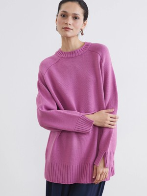 Lc Waikiki Yeni Sezon Bisiklet Yaka Oversize Kadın Triko Tunik