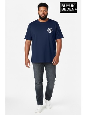 Superlife Erkek Büyük Beden N Baskılı 3xl-6xl Bisiklet Yaka Tshırt SPR26BTS510-19