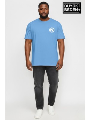 Superlife Erkek Büyük Beden N Baskılı 3xl-6xl Bisiklet Yaka Tshırt SPR26BTS510-19