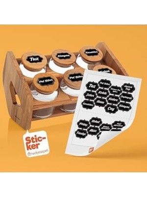Peri Store 20 Adet Baharat & Bakliyat Kavanoz Etiketi Sticker