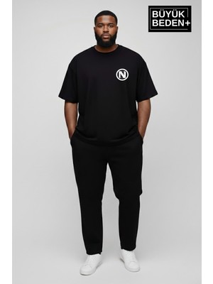 Superlife Erkek Büyük Beden N Baskılı 3xl-6xl Bisiklet Yaka Tshırt SPR26BTS510-19