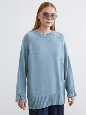Lc Waikiki Yeni Sezon Bisiklet Yaka Oversize Kadın Triko Tunik