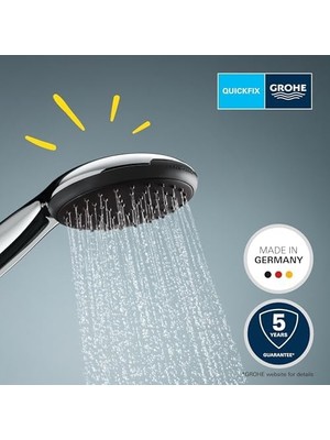 Peri Store Start 110 El Duşu, 3 Akışlı (Masaj, Yağmur & Jet), Smartswitch, 110MM Yuvarlak Duş Başlığı, Silikon Halka, Kireç Önleyici Sistem, Krom, 26031001
