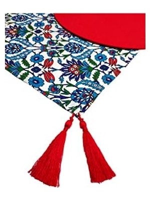 Peri Store Çini Desenli Runner 6'lı Kırmızı Supla Set V00020886