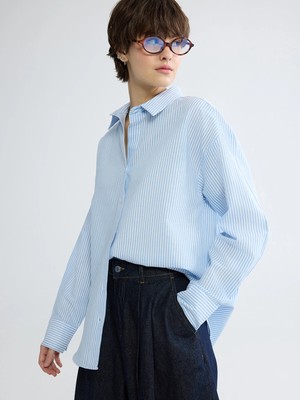 Lc Waikiki Yeni Sezon Çizgili Oversize Poplin Kadın Gömlek