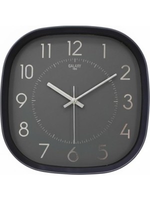 Peri Store Galaxy Premium Serisi Abs Kasa Duvar Saati Oval 30 cm Siyah Renkli Klasik Kadran
