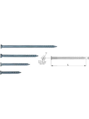 Belirtilmemiş Buldex Vida 7,5X180 Dubelsiz Vida cm 10 Adet