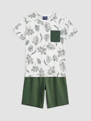 Lc Waikiki Yeni Sezon Bisiklet Yaka Erkek Çocuk Şortlu Pijama Takımı