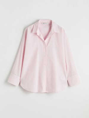 Lc Waikiki Yeni Sezon Çizgili Oversize Oxford Kadın Gömlek