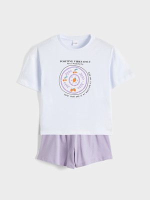 Lc Waikiki Yeni Sezon Bisiklet Yaka Kız Çocuk Şortlu Pijama Takımı