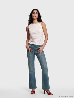 Lc Waikiki Yeni Sezon Yüksek Bel Flare Kadın Jean Pantolon