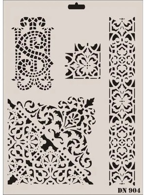 Belirtilmemiş Dantel Seri DN-904 Stencil 35X25 cm