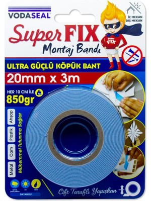 Belirtilmemiş Süper Fix Çift Taraflı Montaj Bandı 20 mm 3 Metre