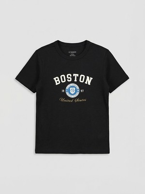 Lc Waikiki Yeni Sezon Boston Baskılı Erkek Çocuk Tişört