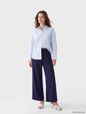 Lc Waikiki Yeni Sezon Beli Lastikli Geniş Paça Kadın Pantolon
