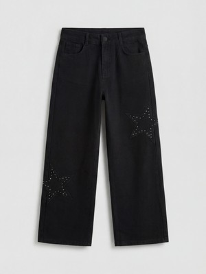 Lc Waikiki Yeni Sezon Wideleg Taşlı Kız Çocuk Gabardin Pantolon