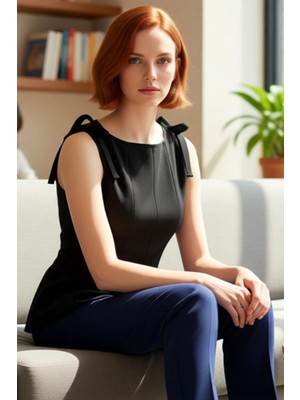 PayBuy Fitted Peplum Bluz Kolsuz Bisiklet Yaka Örme Yazlık Seçkin Malzeme Yüksek Kalite