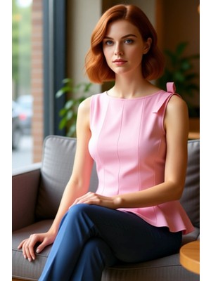 PayBuy Fitted Peplum Bluz Kolsuz Bisiklet Yaka Örme Yazlık Seçkin Malzeme Yüksek Kalite