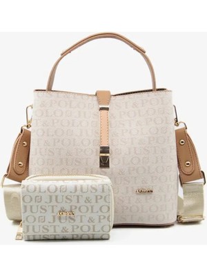 Just Polo Kadın Su Geçirmez Şık El & Omuz Çantası ve Cüzdanı Kombin Shopper