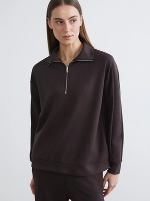 Lc Waikiki Yeni Sezon Dik Yaka Kadın Fermuarlı Sweatshirt
