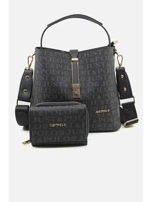 Just Polo Kadın Su Geçirmez Şık El & Omuz Çantası ve Cüzdanı Kombin Shopper