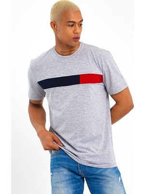 Superlife Süperlife Erkek  Bisiklet Yaka Regular Fit Garnili  Tişort SPR23TS301