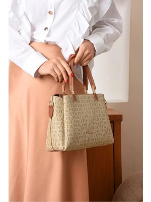 Just Polo Kadın Baskılı Ayarlanabilir Askılı Shopper El & Omuz Çantası Shoulder Bag