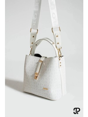 Just Polo Kadın Orta Boy Su Geçirmez Suni Deri Baskılı El ve Omuz Çantası Shopper 342055PC
