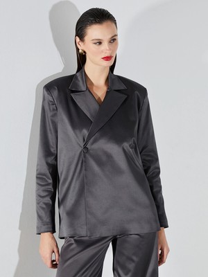 Lc Waikiki Yeni Sezon Kruvaze Yaka Saten Kadın Blazer Ceket