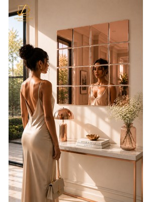 Lucit Art 4 Adet | 20X20 Dekoratif Pleksi Ayna Kendinden Yapışkanlı Duvar Aynası | Gümüş, Gold, Rose Gold, Mavi, Mor, Kırmızı | Duvar Dekorasyonu Pleksi Ayna