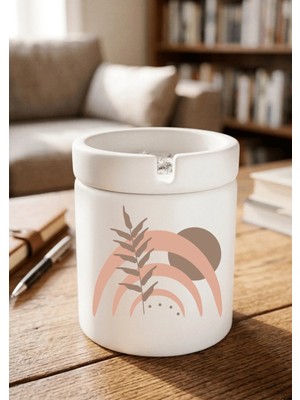 Eylül Design Boho Tasarımlı Baskılı Seramik Küllük Kokusuz Kül Tablası
